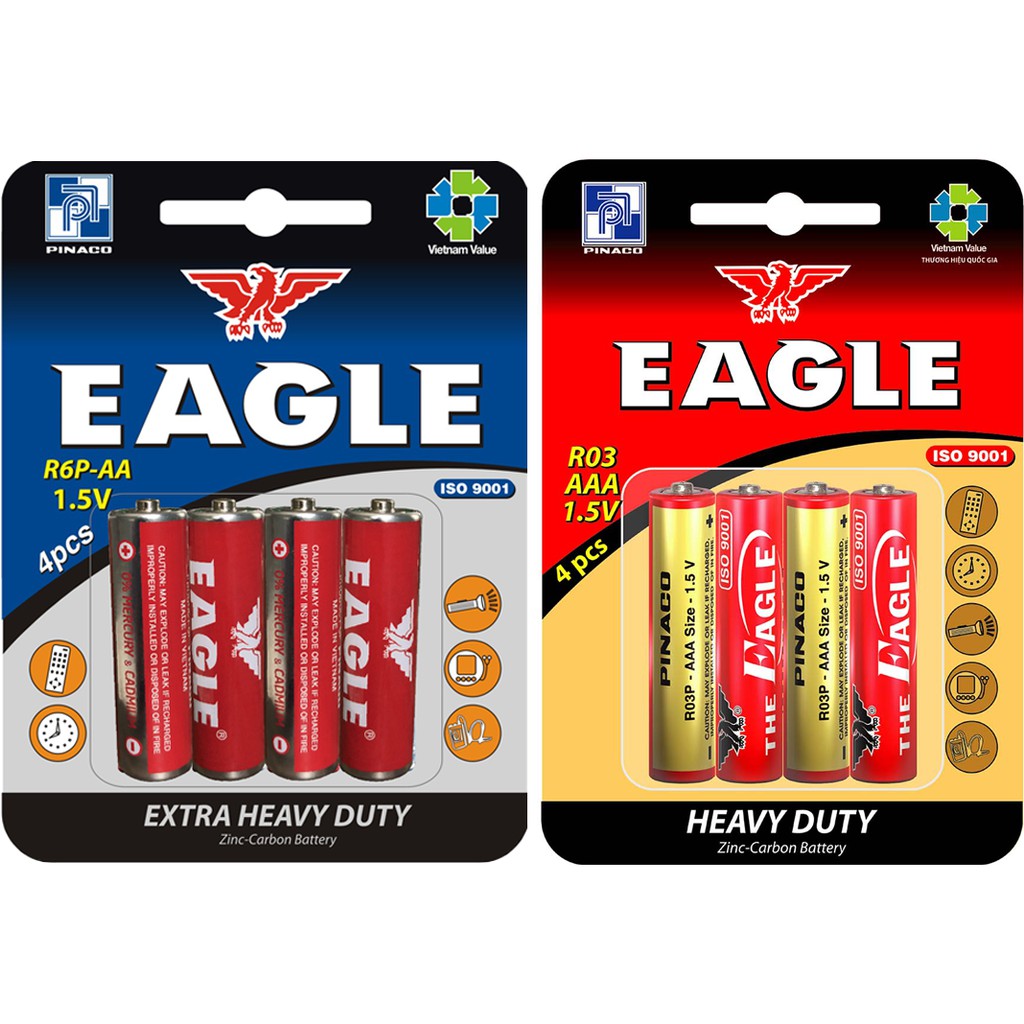 4pcs Pinaco Eagle AA/AAA Extra Heavy Duty Battery Shopee Philippines