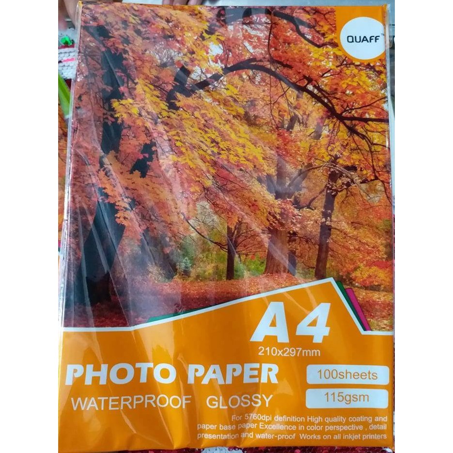 100 Sheets 115 Gsm A4 Quaff Photo Paper 115gsm Photopaper Glossy Shopee Philippines 3803