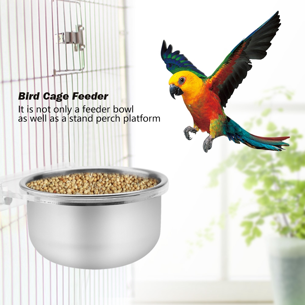 Durable Bird Feeder Birds Food Dish Parrot Feeder Water Bowl