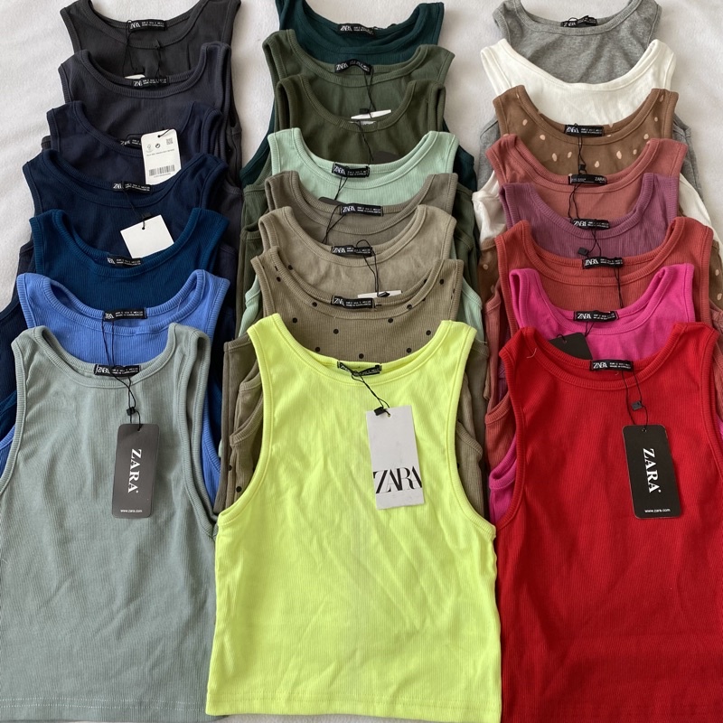 Zara Racerback Ribbed Tank | Shopee Philippines