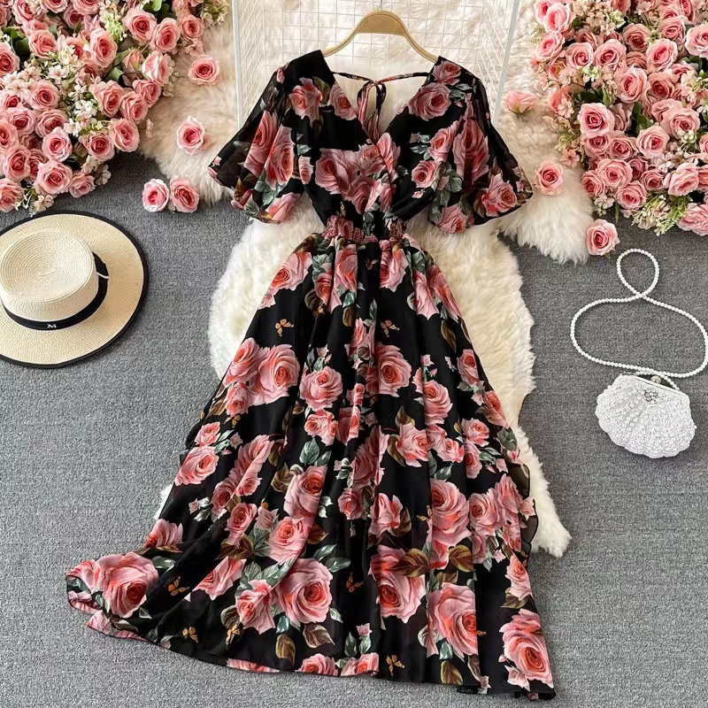 New Beauty Summer Long Sexy Floral Dress Womens Dress Shopee Philippines 5451