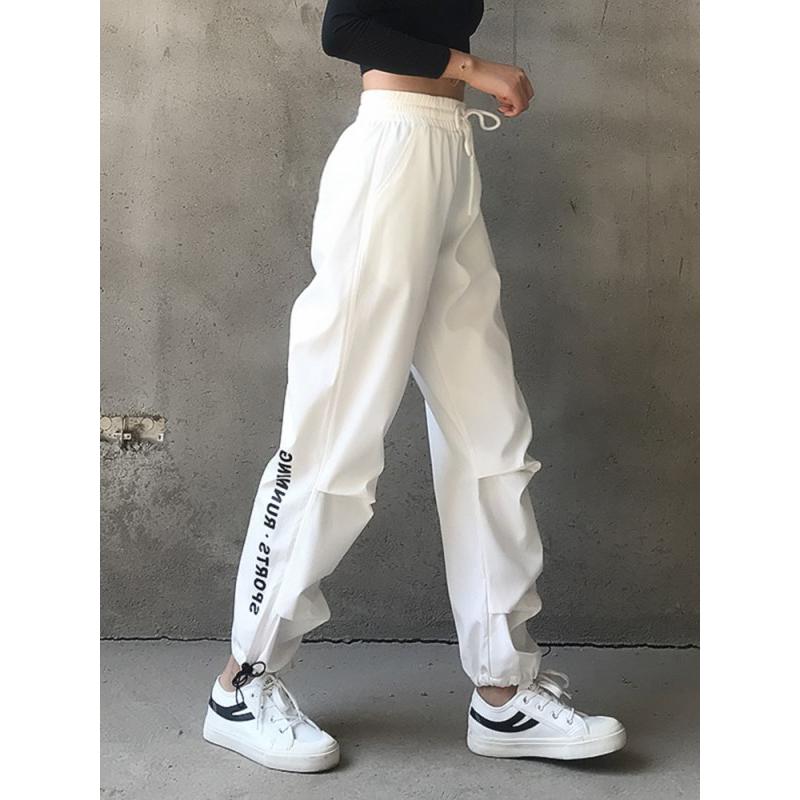 black high waisted jogger pants