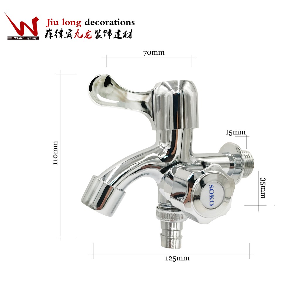 Multipurpose 2 way washing machine and shower water faucet splitter