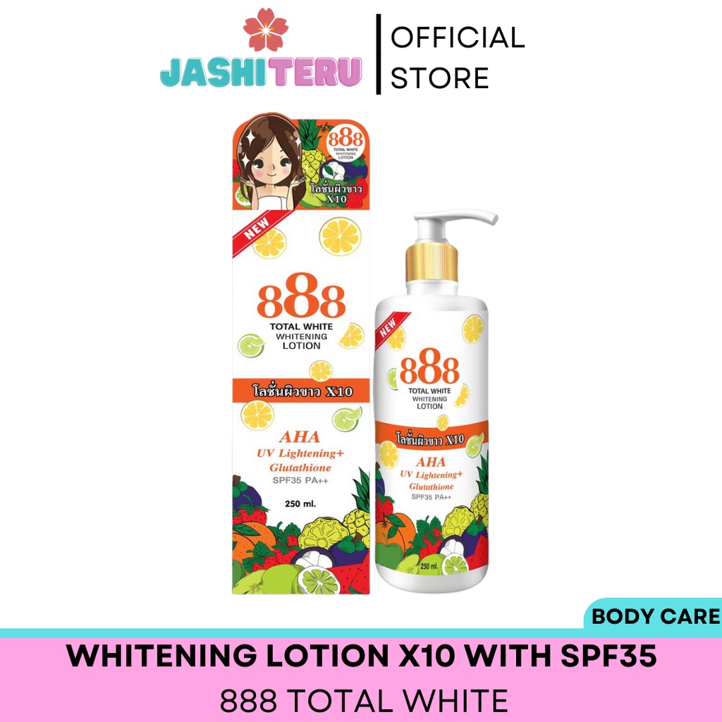 888 TOTAL WHITE Whitening Lotion AHA UV Lightening + Glutathione with