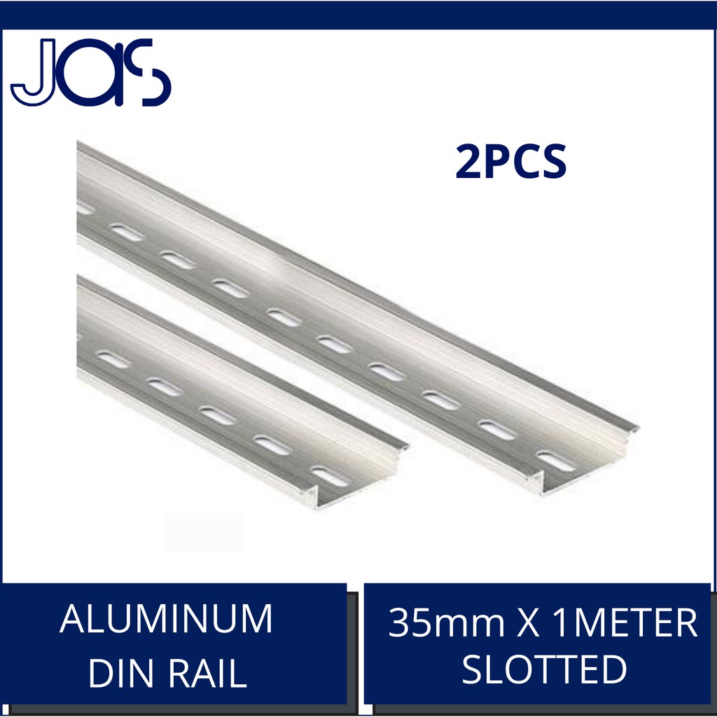 2pcs. Aluminum Din Rail 35mm X 1 Meter Slotted Normal Type Heavy Duty