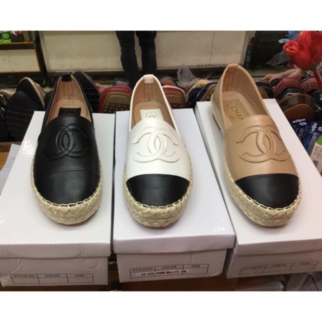 chanel slip on shoes espadrilles