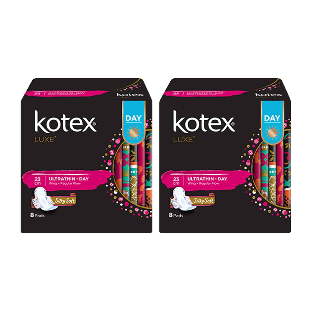 Kotex Luxe Ultrathin Napkin With Wings, 23Cm Thick, 8 Pads X 2 Packs