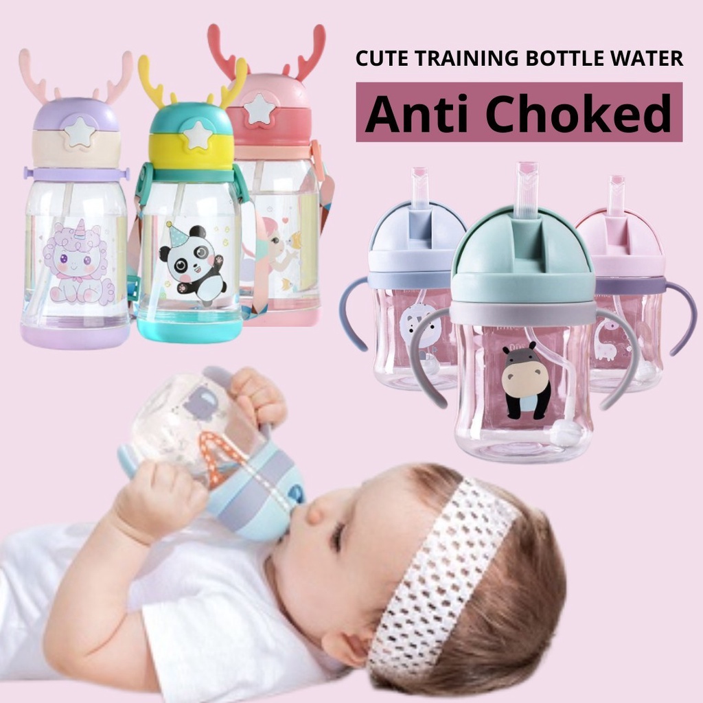 MnKC 600ml Kids Straw Cup Feeding Nursing Water Bottle Sippy Cup Water ...