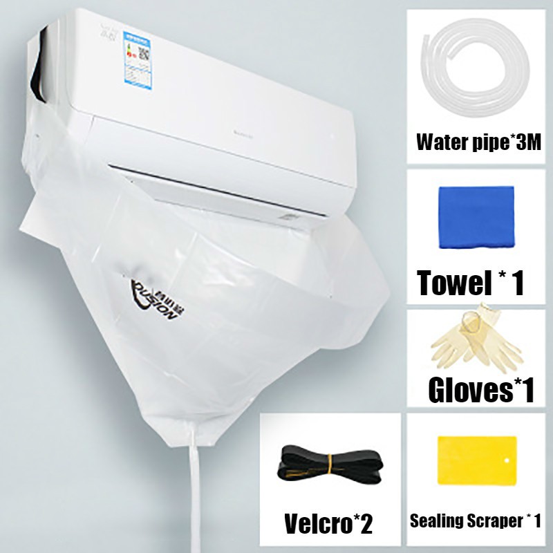 precauti Air Conditioning Cleaning Cover Reusable Waterproof Air Conditioner Dust Cover for Home 
