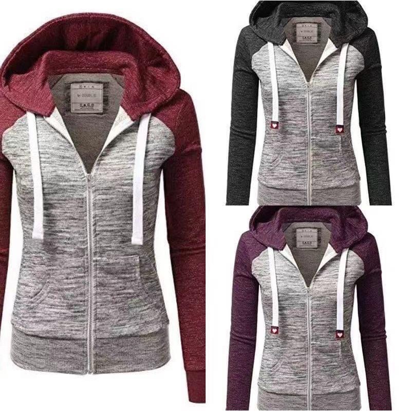 grey hoodie jacket women's