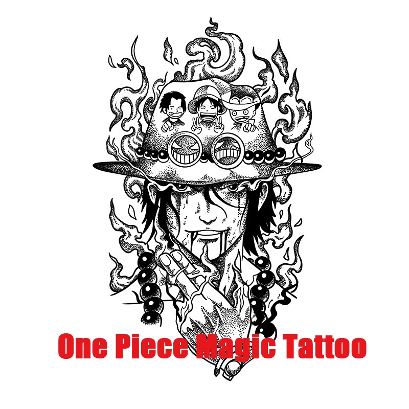 Trendy One Piece Tattoo Magic Semi Permanent Tattoo Sticker Waterproof ...
