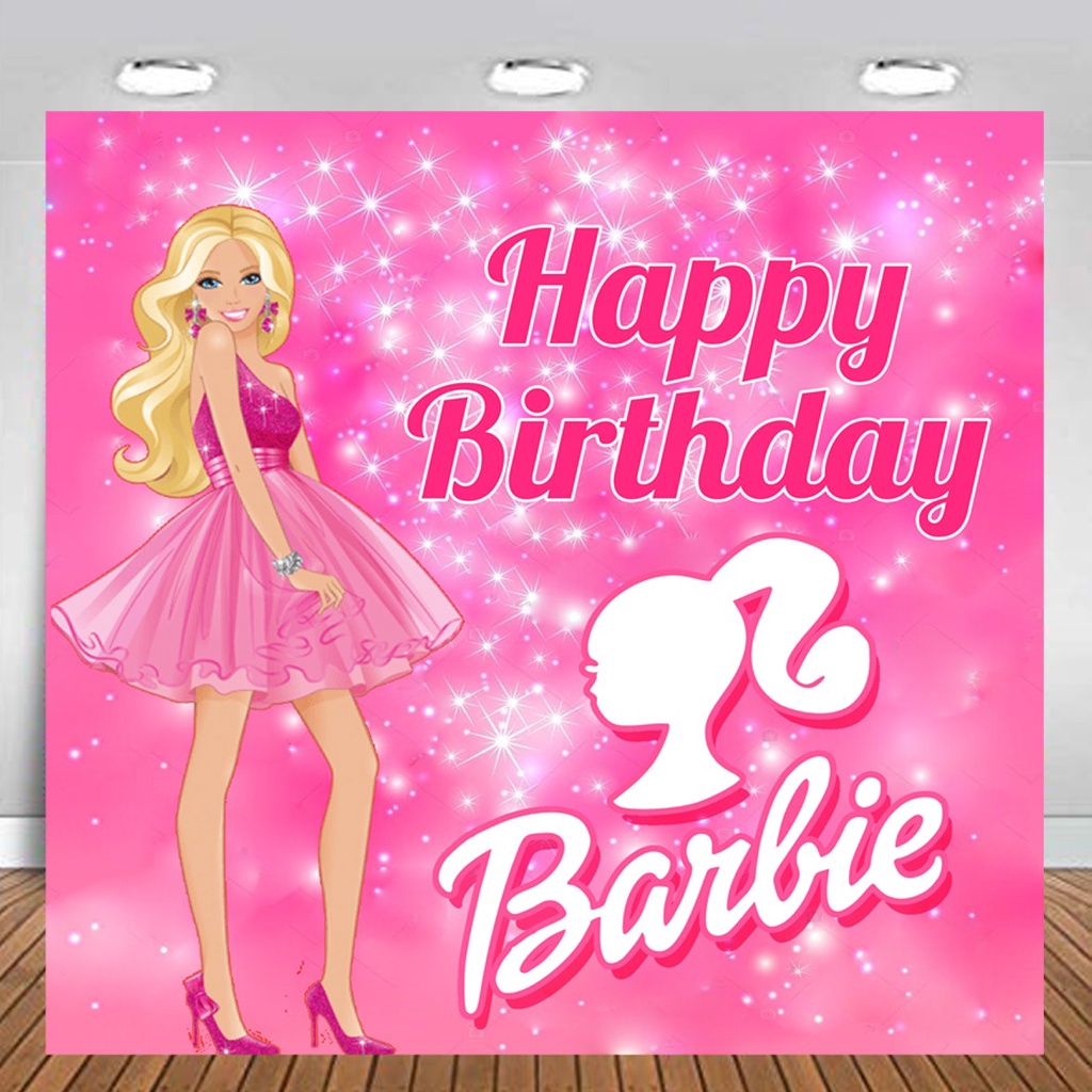 HIASAN DINDING Barbie Princess Backdrop Flexi Banner Birthday ...