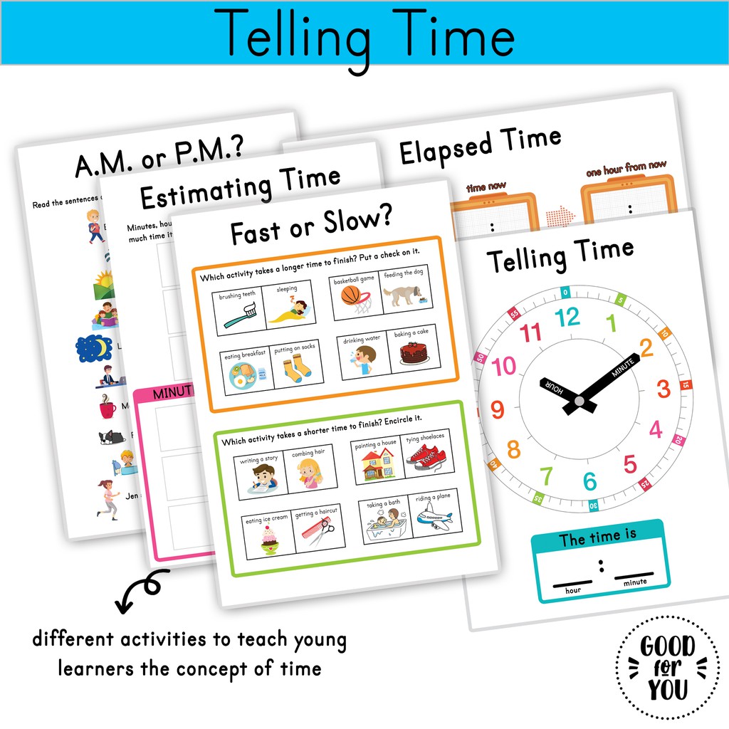 Telling Time Laminated Activity Sheets - Individual Worksheets | Shopee ...