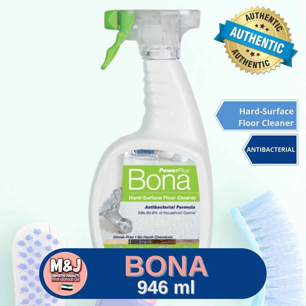 BONA POWERPLUS, HardSurface Floor Cleaner, Antibacterial Formula, 946