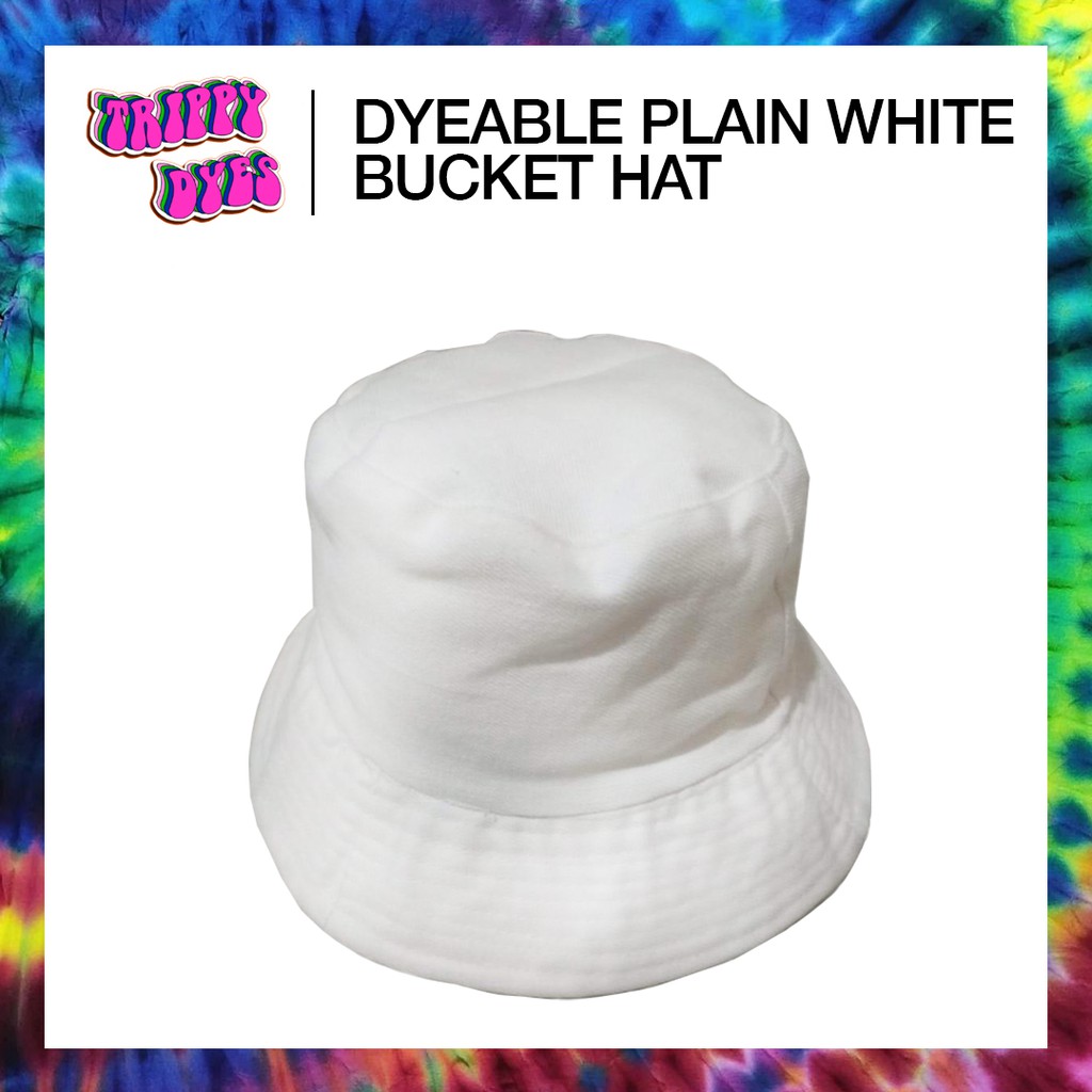 Dyeable Plain White Bucket Hat ( Good For Tie Dyeing ) Shopee Philippines