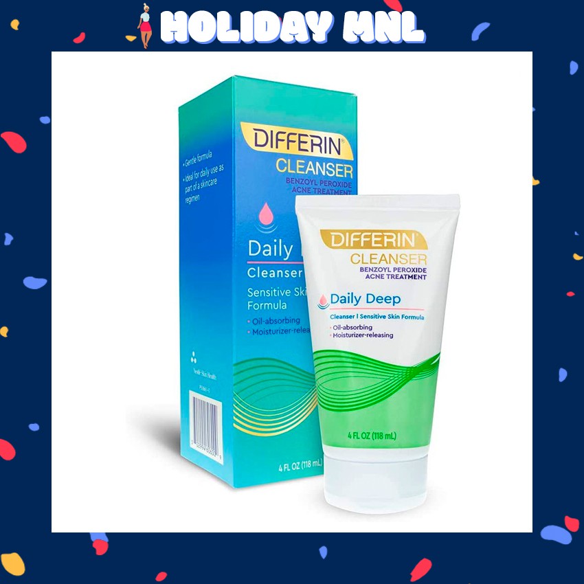 DIFFERIN Daily Deep Cleanser (4 fl oz/18mL) Benzoyl Peroxide Acne