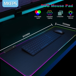 S/L Size RGB Colorful LED Lighting Gaming Mouse Pad Mat for PC Laptop 80CMx30CM 