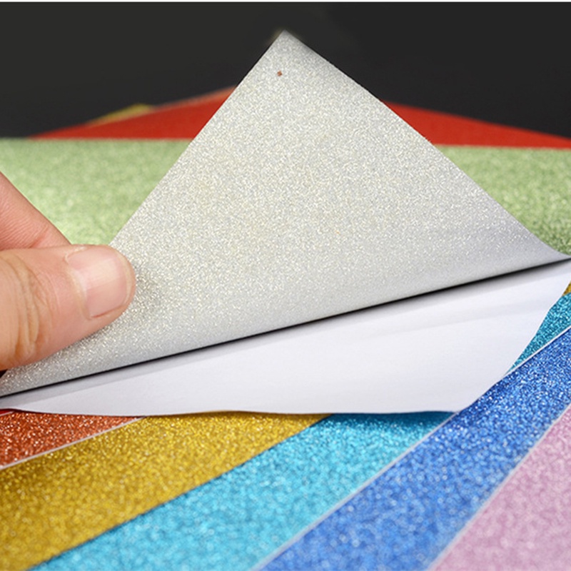 10sheets Glitter Cardstock Paper, Multi Color Rainbow Glitter Cardstock, Selfadhesive Premium