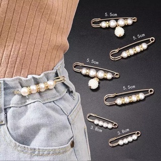 Metal Pearl Cute Brooch Pin Jewelry Pearl Brooch Tightening Waistband Pin Opening Bottom #2