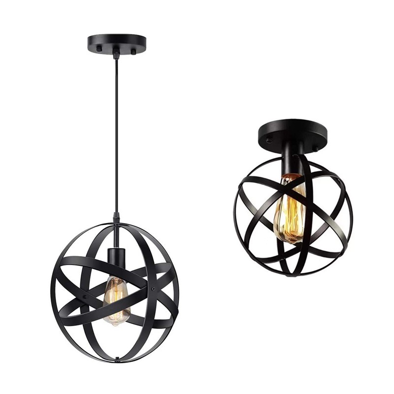 Restaurant Chandelier Simple Wrought Iron Retro Industrial Style Creative Nordic Personality Globe Chandelier Style A 