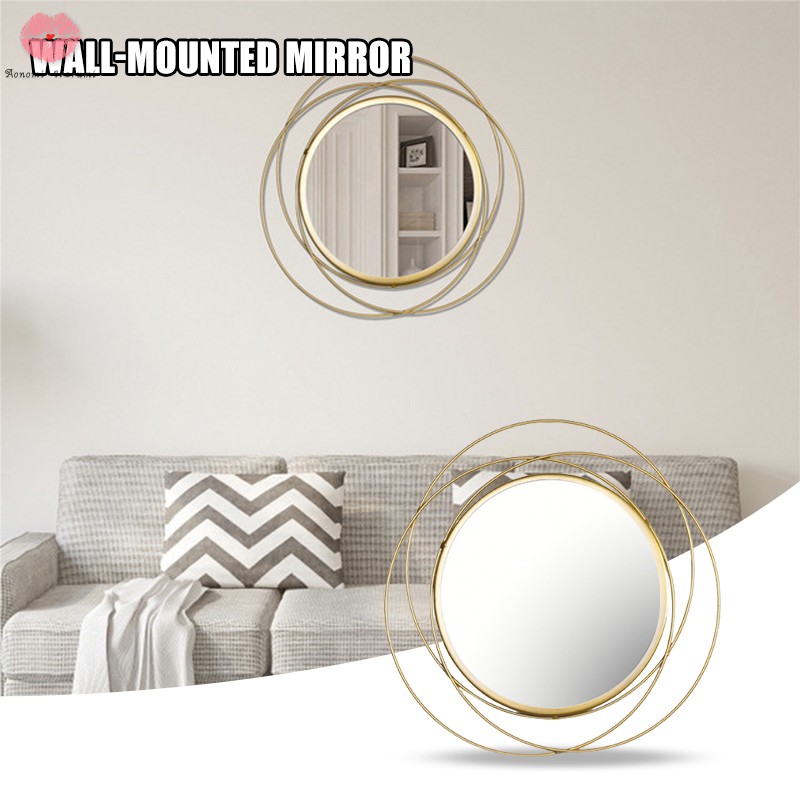 Gold Wall Mirror Decor Metal Decorative Art Hanging For Bedroom Living Room Lightweight Ee Philippines - Wall Mirrors For Living Room Philippines