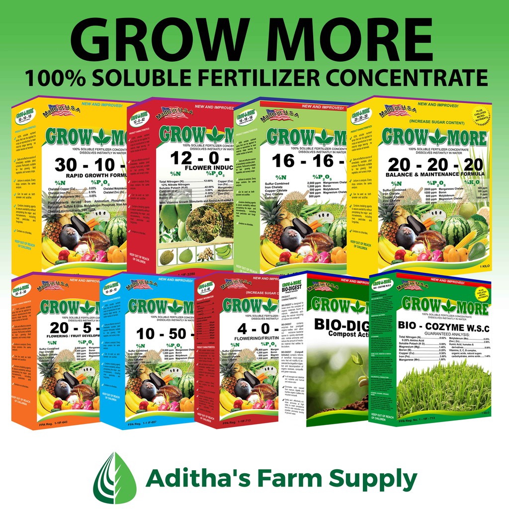 1 kg Soluble Foliar Fertilizer Grow More Shopee Philippines