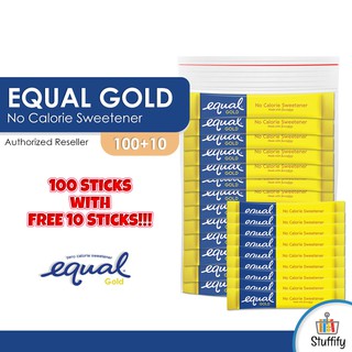 100 + 10 Free Sticks Equal Gold Zero Calorie for Keto Diet and Low Carb Sweetener