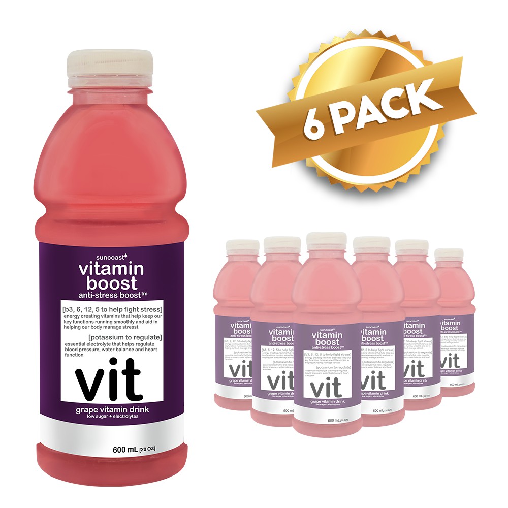 Vitamin Boost 600ml AntiStress Boost Grape Drink Pack of 6 Shopee