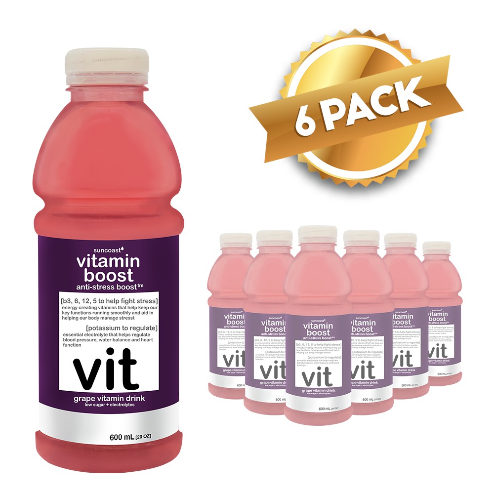 Vitamin Boost 600ml Anti-Stress Boost Grape Drink Pack of 6 | Shopee ...