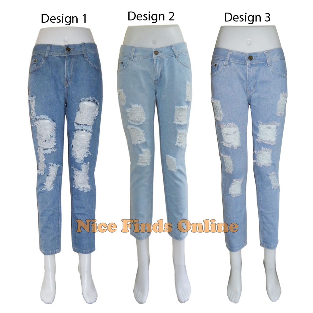 tattered denim pants