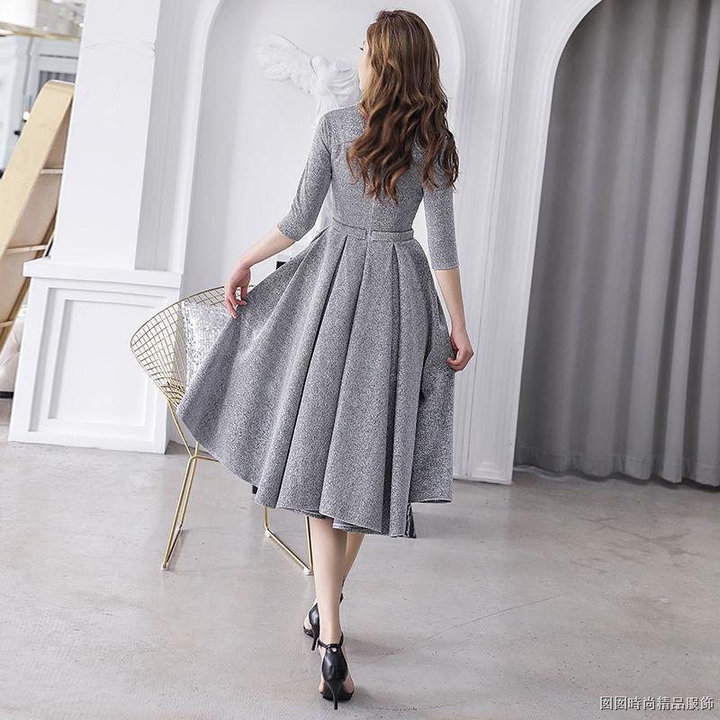 silver gray dress