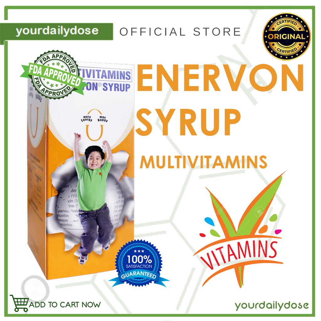 On hand Enervon Multivitamins Syrup 120ML / 250ML / 500ML Shopee