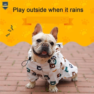 LS Pet Dog Raincoat Pug French Bulldog Clothes Waterproof Clothing for Dog Rain Jacket Poodle Bichon Schnauzer Welsh Corgi Raincoat