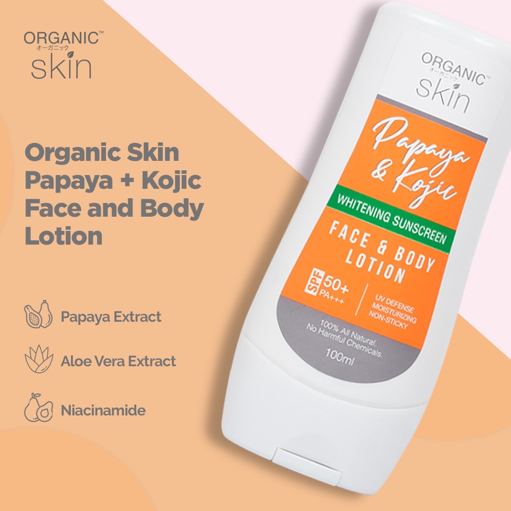 Papaya Kojic Whitening Lotion SPF 50 Sunscreen Face and Body Lotion