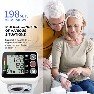 Digital Wrist Blood Pressure Monitor with Large LCD Display-White #4