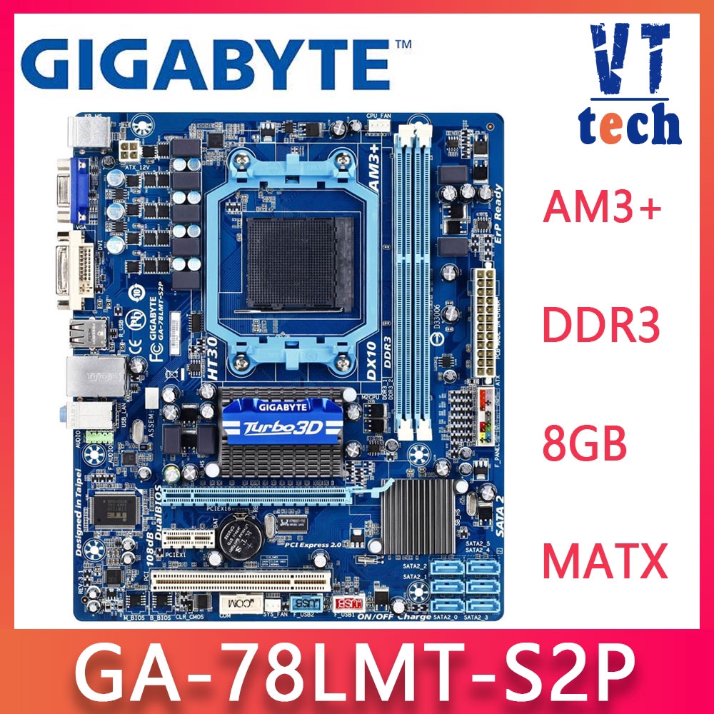 Gigabyte GA-78LMT-S2P Motherboard 760G DDR3 USB2.0 16G 78LMT S2 Desktop