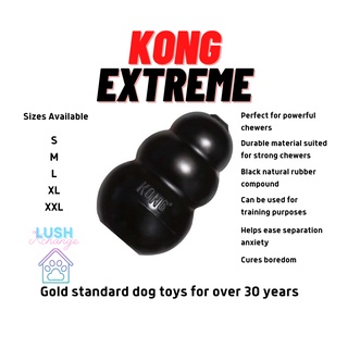KONG Classic Extreme Black Interactive Dog Toy - for Tough Dogs! Genuine Product Manufactured in USA