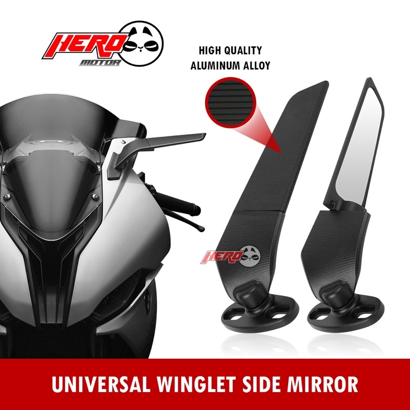 Winglet Rearview Mirrors V2 Alloy NINJA Stealth WindWinge SideMirror