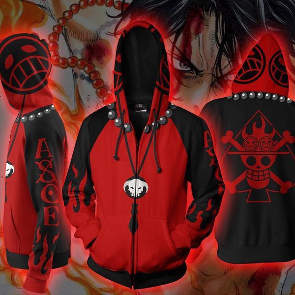 One Piece Anime Portgas D Ace Print Men S Jackets Hoodie Sweatshirtcasual 3d Shopee Philippines