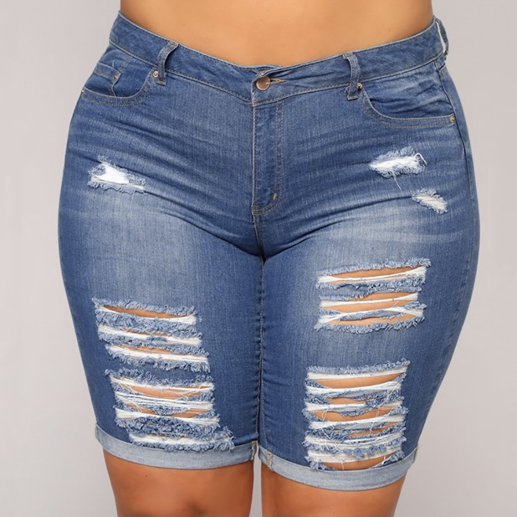 women's plus size bermuda jean shorts