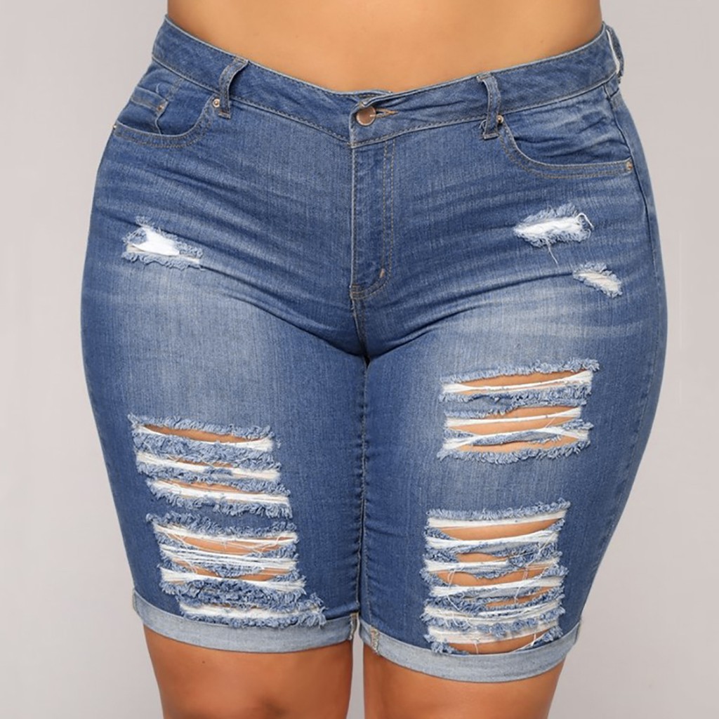 womens plus denim shorts