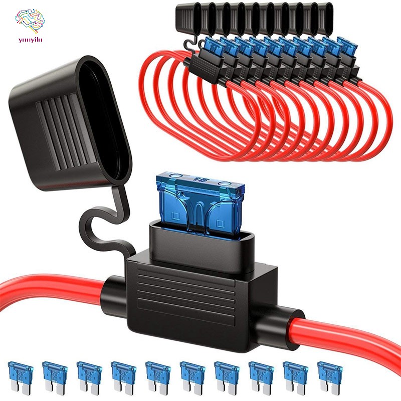 Car insert with wire fuse holder 10 pcs 15 AMP Standard Fuses Shopee