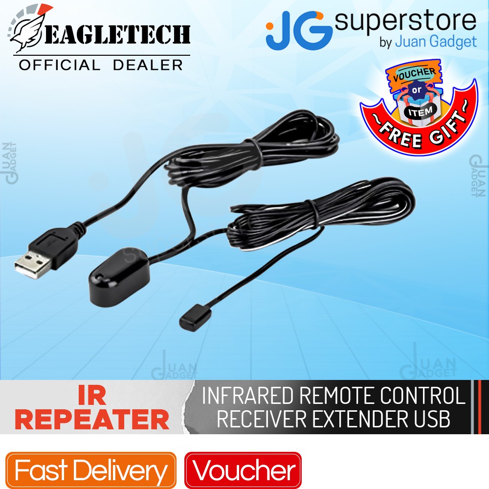Eagletech IR Repeater Infrared Remote Control Receiver Extender USB