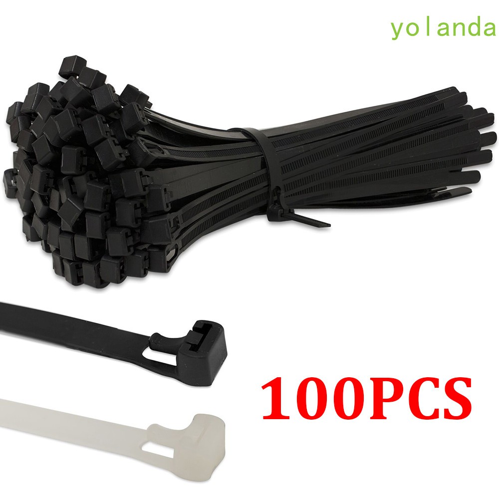 200 Pcs 8" Releasable Nylon Cable Zip Ties Cord Wire Strap Wrap Fastener Black 
