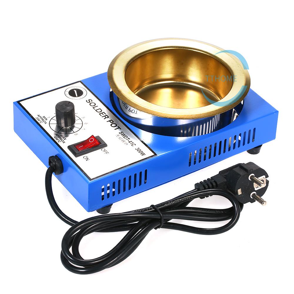 Hot 300W 220V 100mm 1200g Mini Lead Free Soldering Pot Titanium Coating