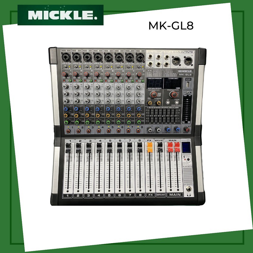 MICKLE MK-GL8 8 Channel Ultra slim mixer 16/99 DSP effects | Shopee ...