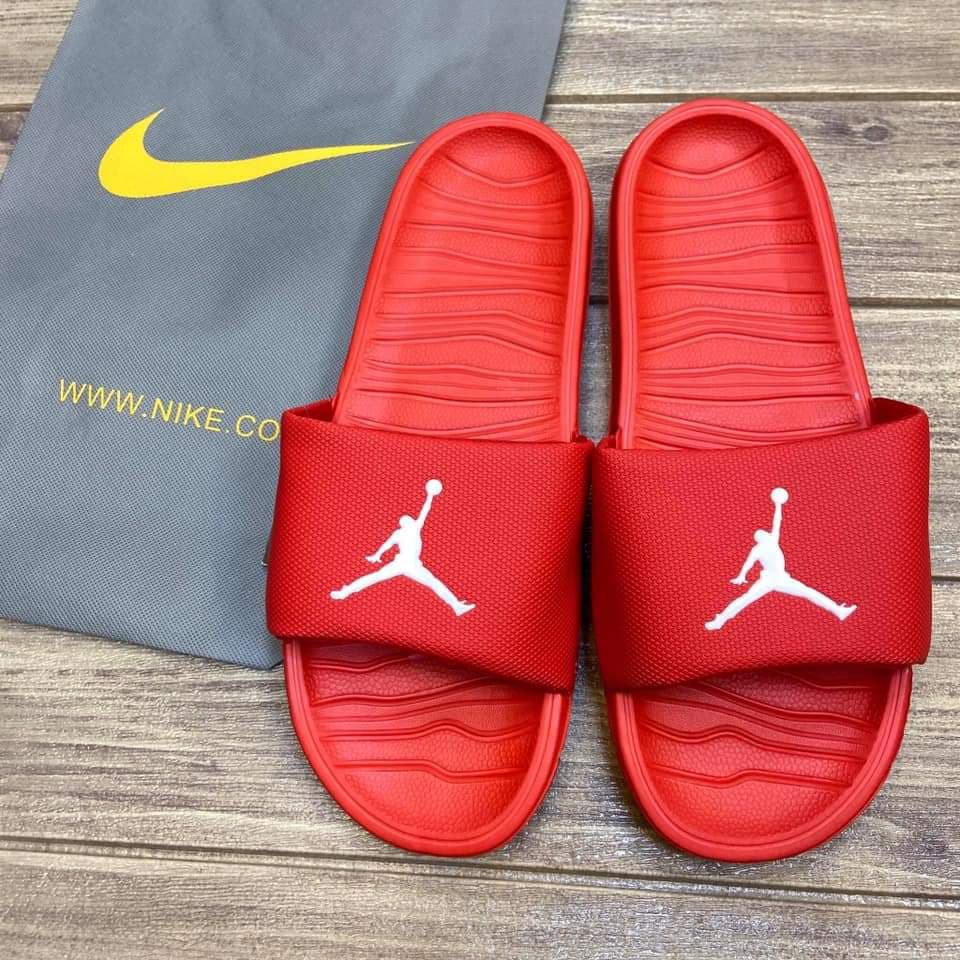 jordan red slippers