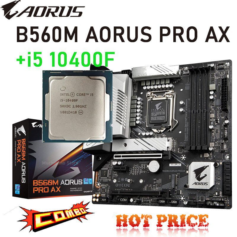 Gigabyte B560M AORUS PRO AX + Intel i3 10400F LGA 1200 CPU 11th/10th ...