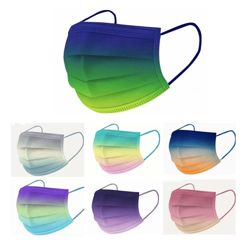 Trendy Ombre Fashion Disposable Face Mask 10 PCS PER PACK 3PLY Shopee