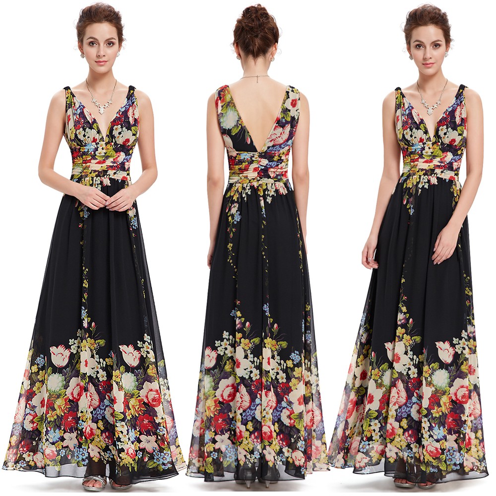 plus size floral chiffon maxi dress
